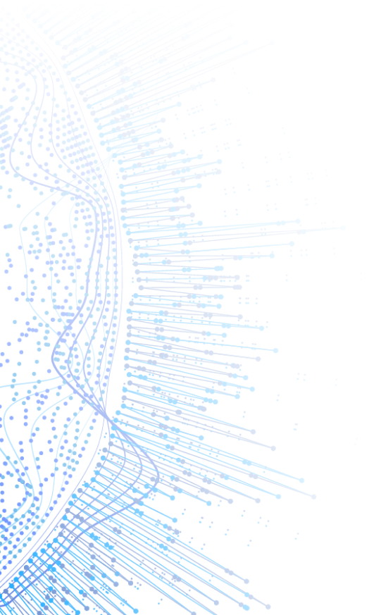 dots and lines arranged randomly in a radiant pattern representing data connections