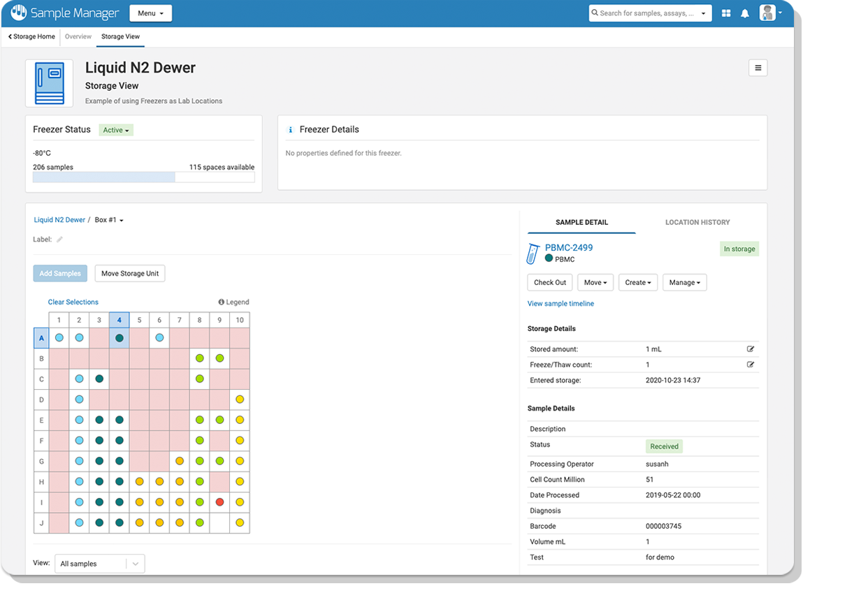 Sample Management Software - Freezer Management