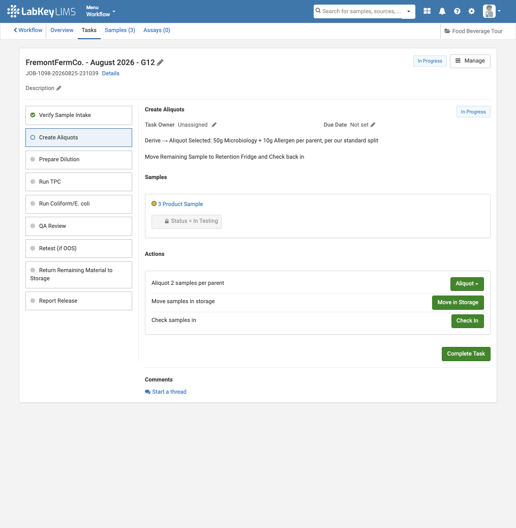 F&B Configurable Workflows With Automation in labkey lims